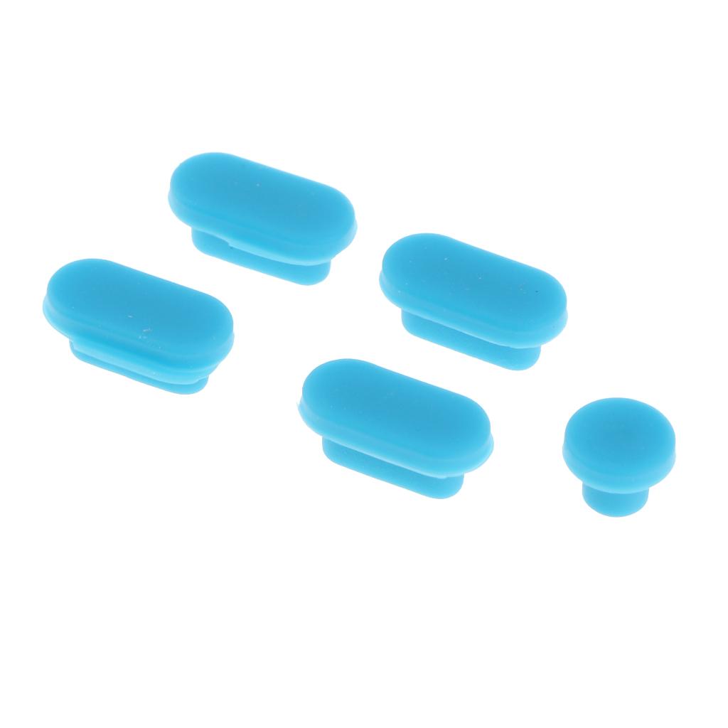 3xSilicone Dust Stopper Dustproof Plug USB Earphone Port Cap for MacBook Blue