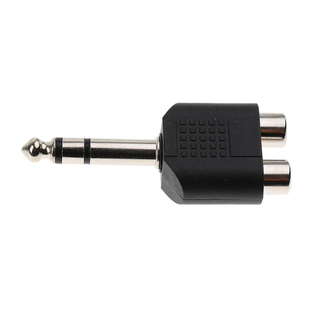 2x5Pcs 6.5mm Male to Dual RCA Female Splitter AV Audio/Video Adapter Connector