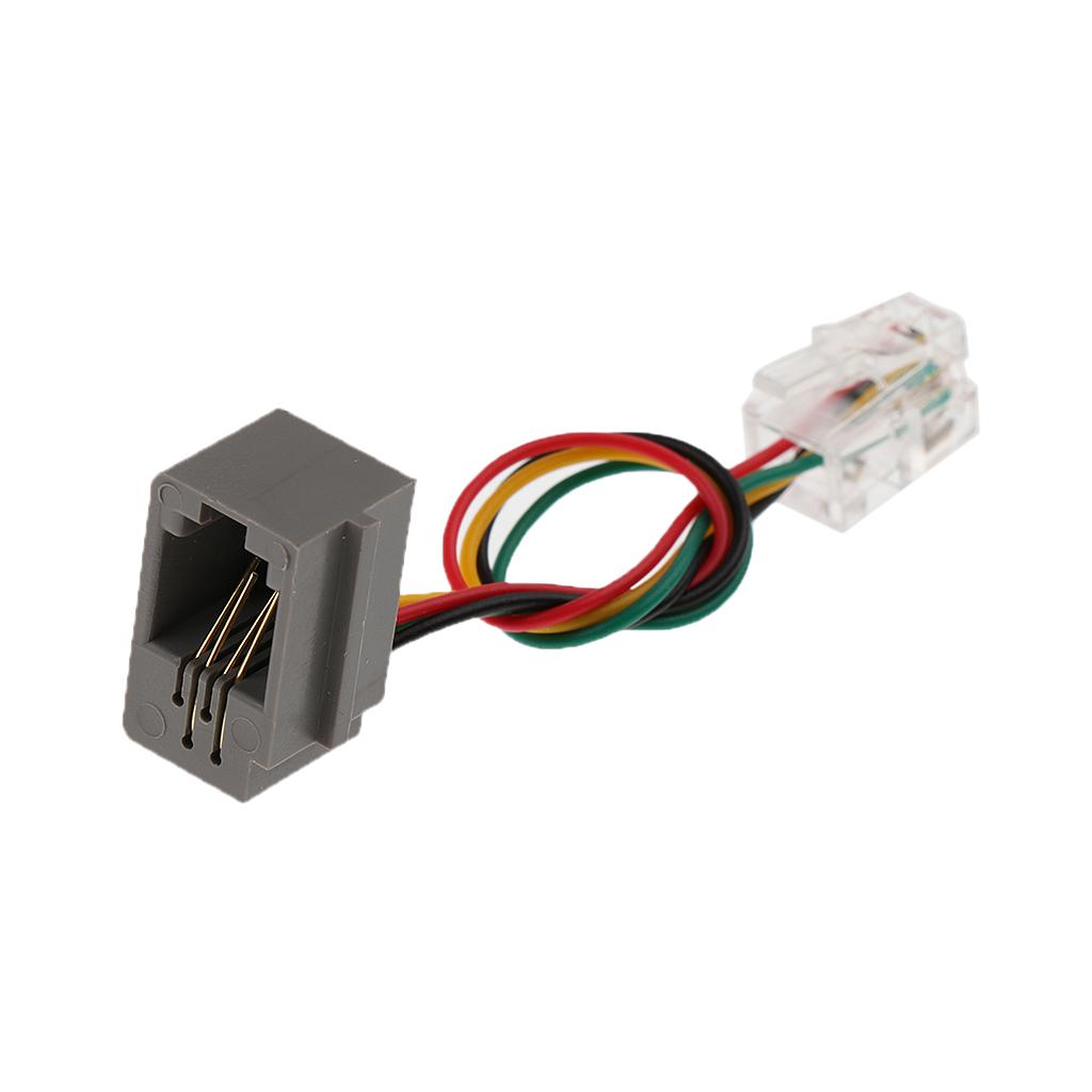 4x3.5mm Female Jack to 4P4C RJ9 Male Headset Phone Audio Adapter Cable