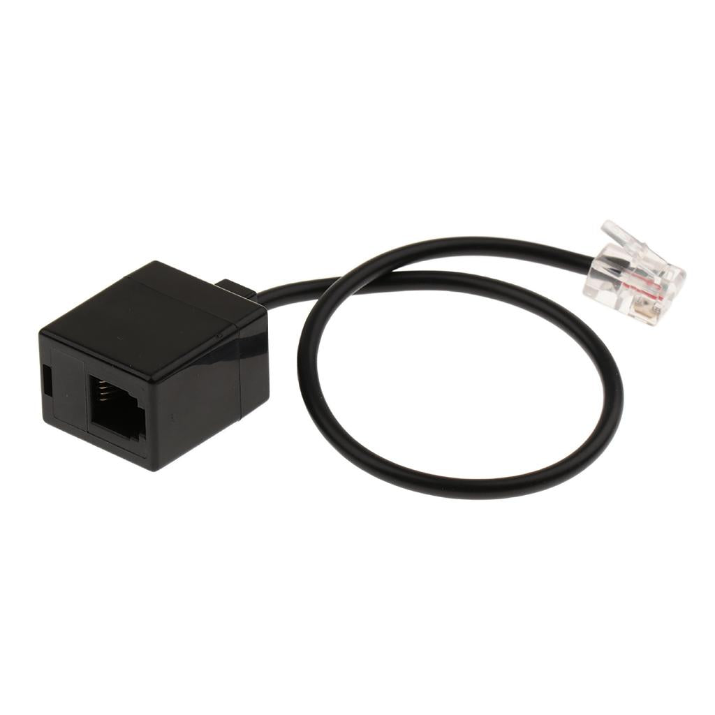2xRJ9 4P4C Male Plug to RJ9 Modular Female Connector Handset Adapter Splitter