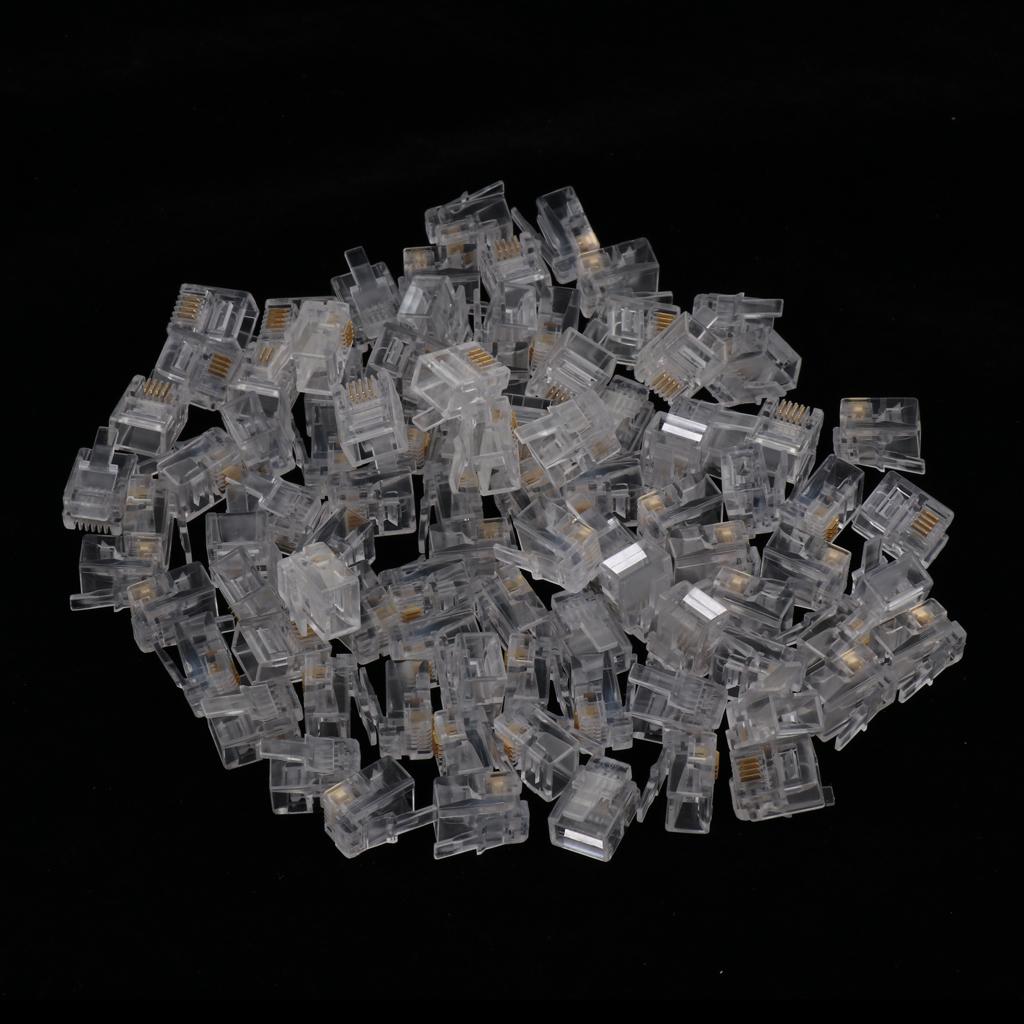 3x100Pcs RJ11 RJ-11 6P4C Modular Plug Telephone Cord Crimp Connector 