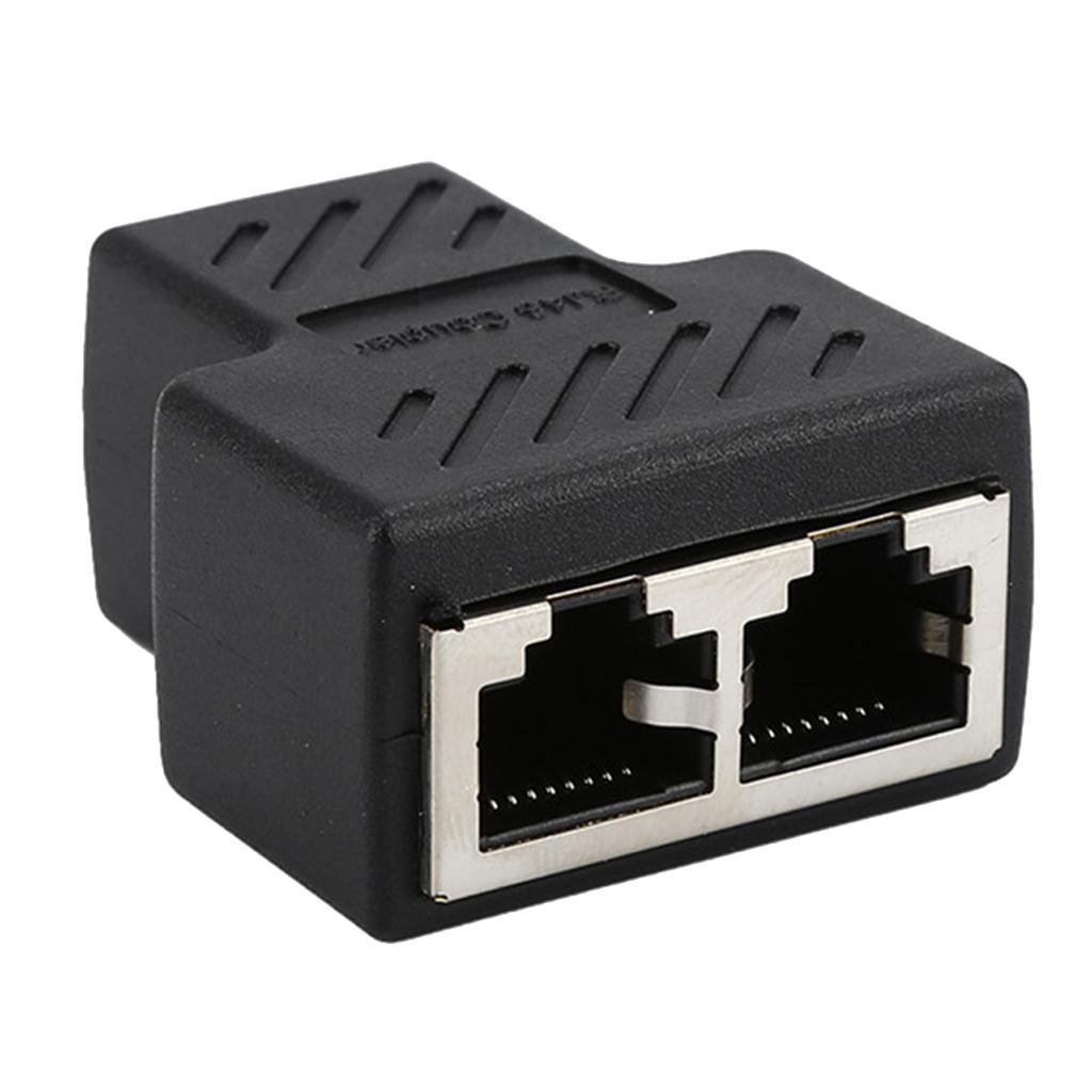3x1x  8P8C 1 to 2 Female Adapter Divider Splitter Network Connector Black