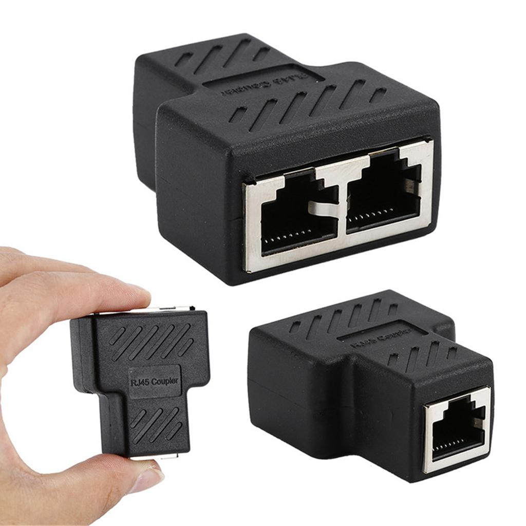 3x1x  8P8C 1 to 2 Female Adapter Divider Splitter Network Connector Black