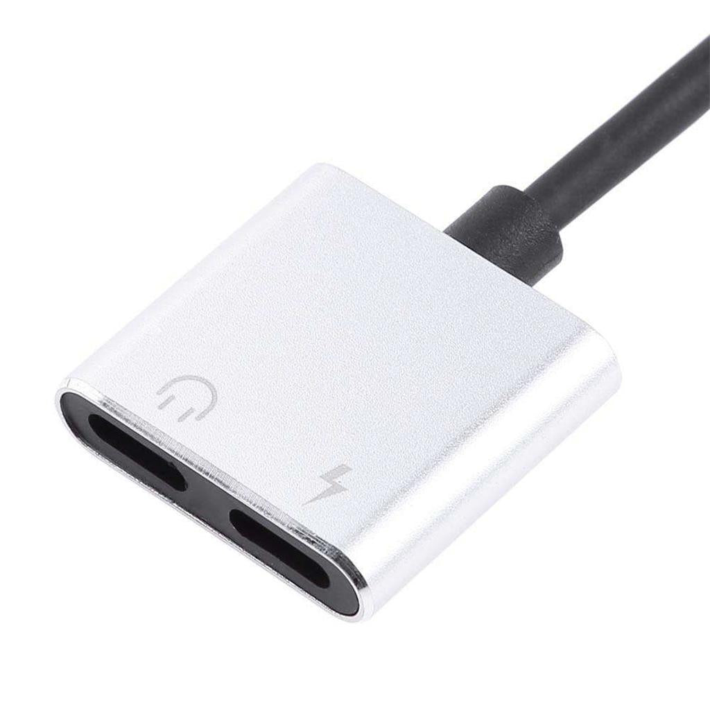 2-in-1 Audio Converter Adapter with Charging Port for Apple iPhone 7/8/X