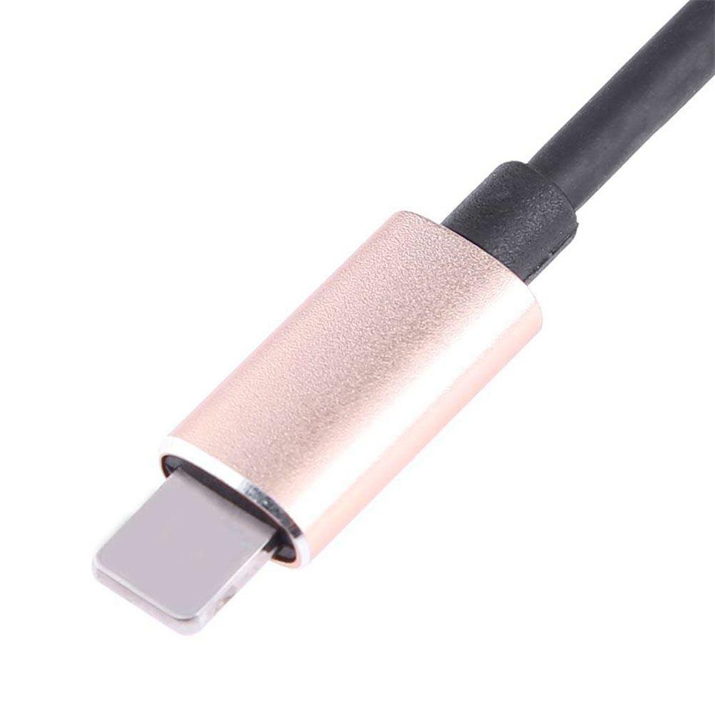 2 in 1 Headphones Adapter Audio Charging Splitter Cable for iPhone iPad Gold