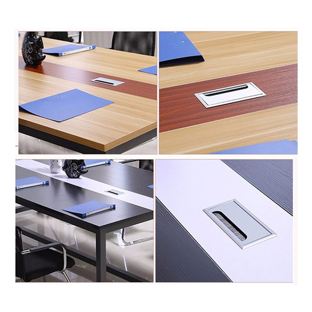 3x80mm Aluminum Grommet Cable Wire Hole Cover Holder for Computer Table Desk