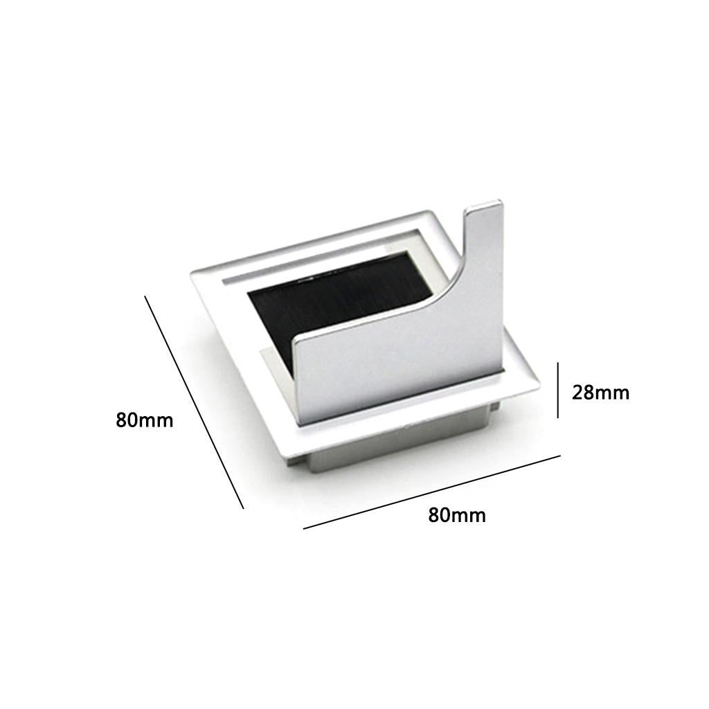 4x80mm Aluminum Grommet Cable Wire Hole Cover Holder for Computer Table Desk