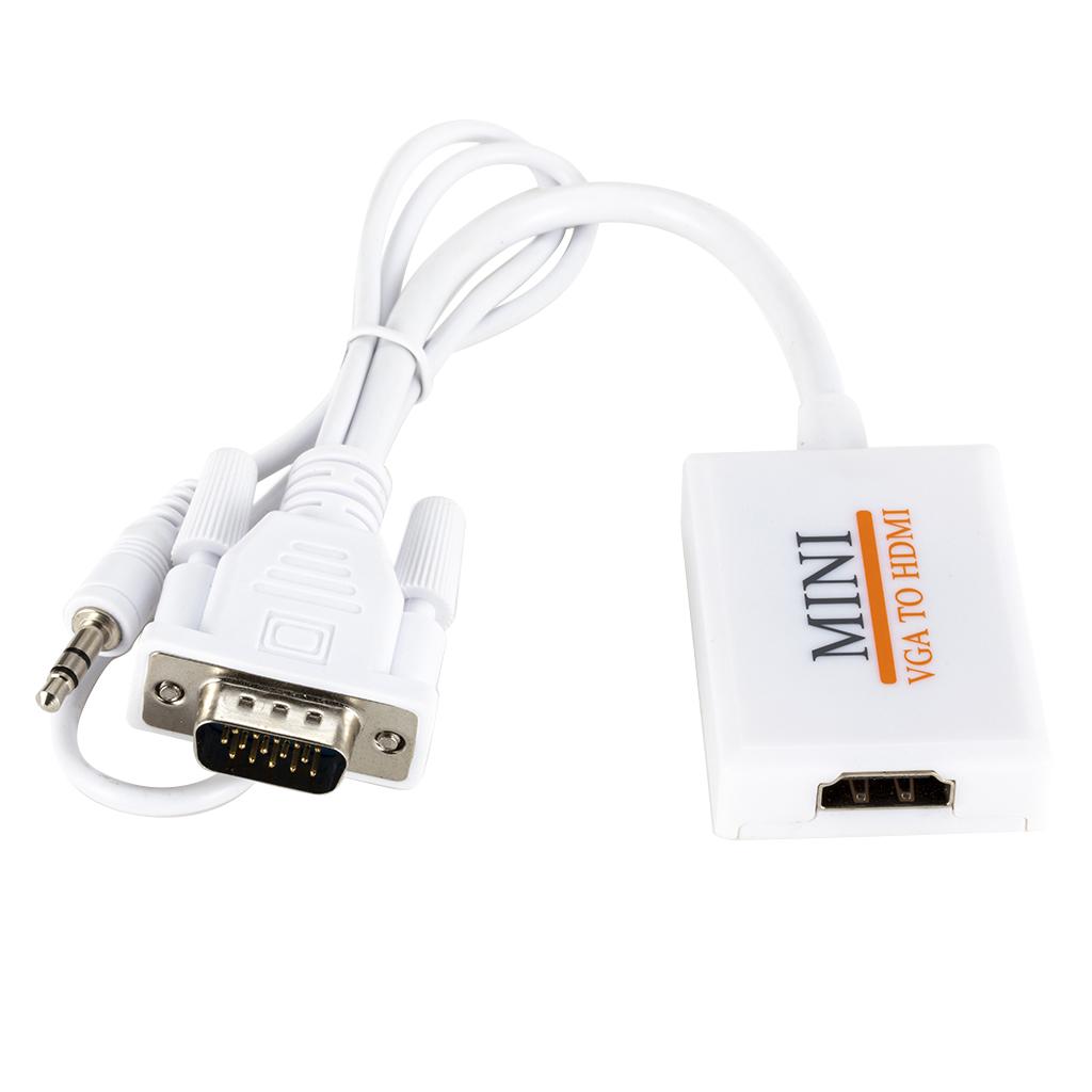 1080P VGA Male to HDMI Female Audio Video Cable Converter Adapter