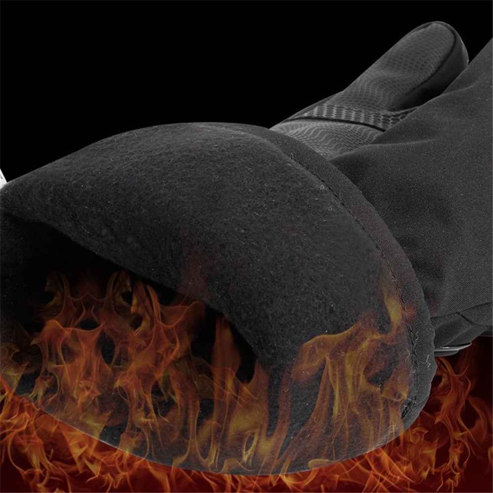 FLYINGTERN Motorcycle Snowmobile Heated Gloves Touch Screen Heated Mittens Winter Ski Gloves Electric Heating Thermal Gloves, Battery Powered