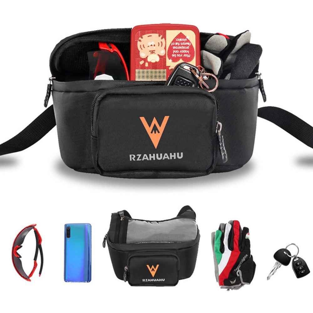 RZAHUAHU Multifunctional Front Handlebar Bag Waterproof Touchscreen Phone Pouch for Navigation Cycling