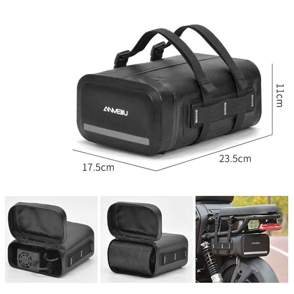 ANMEILU 7036 5L Electric Vehicle Rear Seat Storage Bag Waterproof Motorcycle Luggage Tail Bag - Black