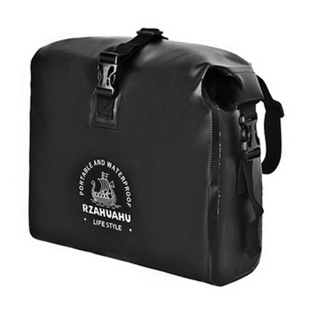 RZAHUAHU 9L Waterproof PVC Motorcycle Tool Bag Motorbike Handlebar Saddle Storage Bag - Black