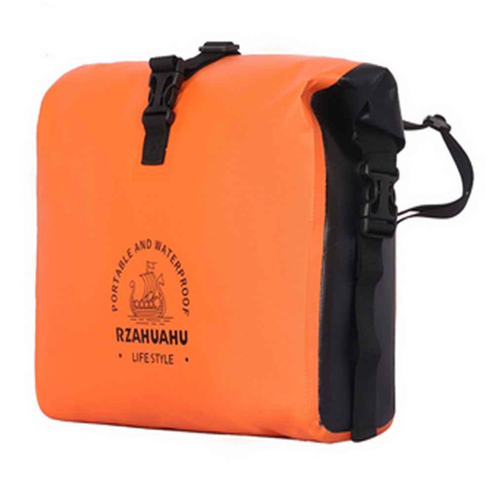 RZAHUAHU 9L Waterproof PVC Motorcycle Tool Bag Motorbike Handlebar Saddle Storage Bag - Orange