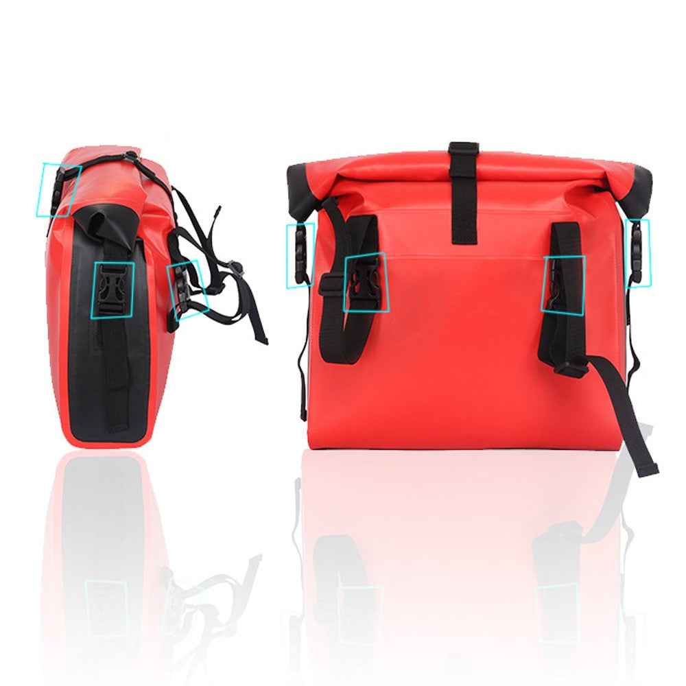 RZAHUAHU 9L Waterproof PVC Motorcycle Tool Bag Motorbike Handlebar Saddle Storage Bag - Orange