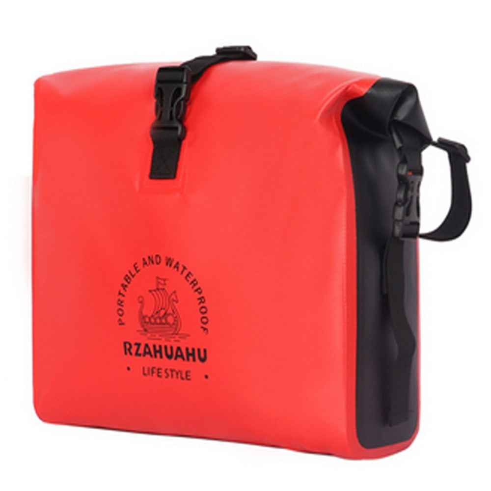 RZAHUAHU 9L Waterproof PVC Motorcycle Tool Bag Motorbike Handlebar Saddle Storage Bag - Red