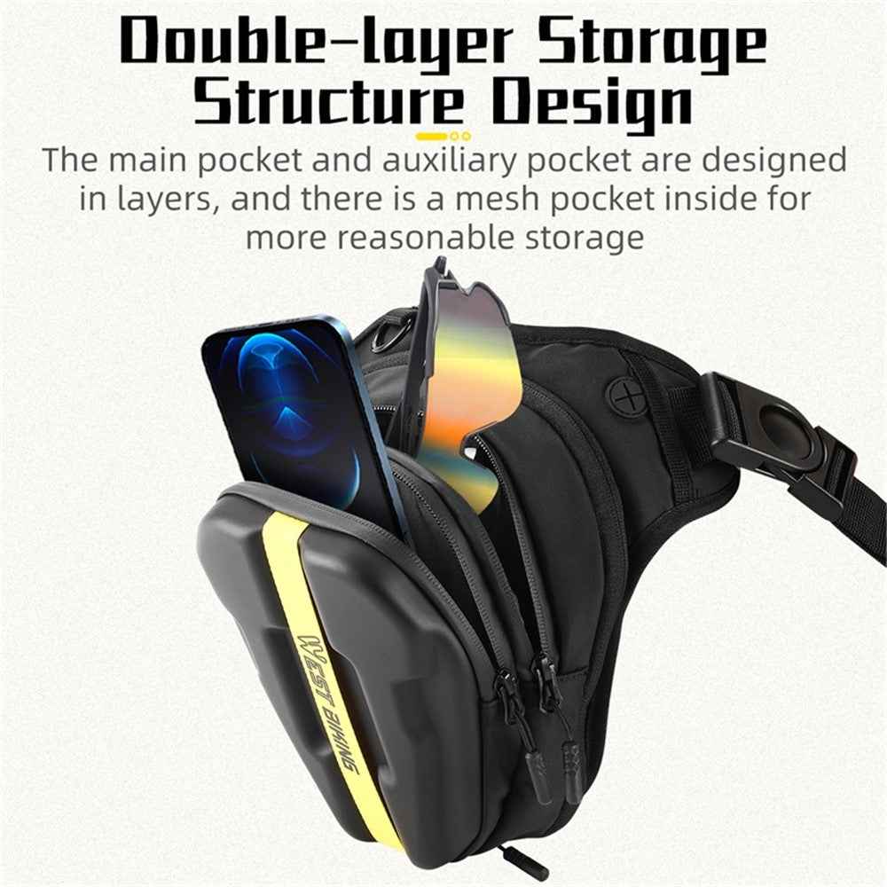 WEST BIKING YP0707352 Motorcycle Leg Bag Oil Tank Bag Crossbody Bag - Yellow
