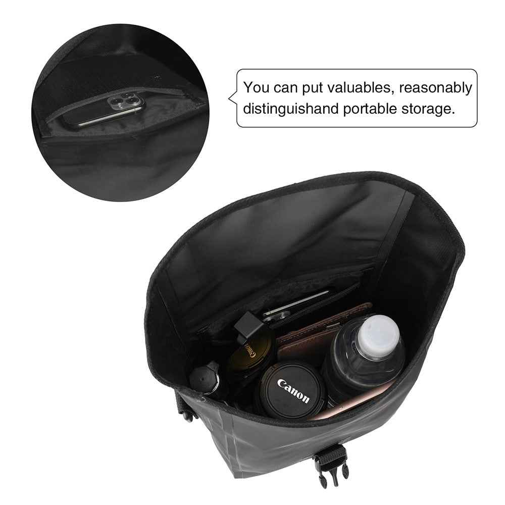 RHINOWALK F80 3.5L Motorcycle Bag Waterproof Storage Pouch with Shoulder Strap - Black