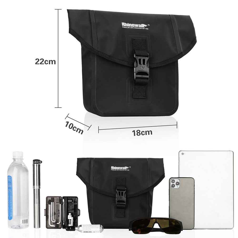 RHINOWALK F80 3.5L Motorcycle Bag Waterproof Storage Pouch with Shoulder Strap - Black