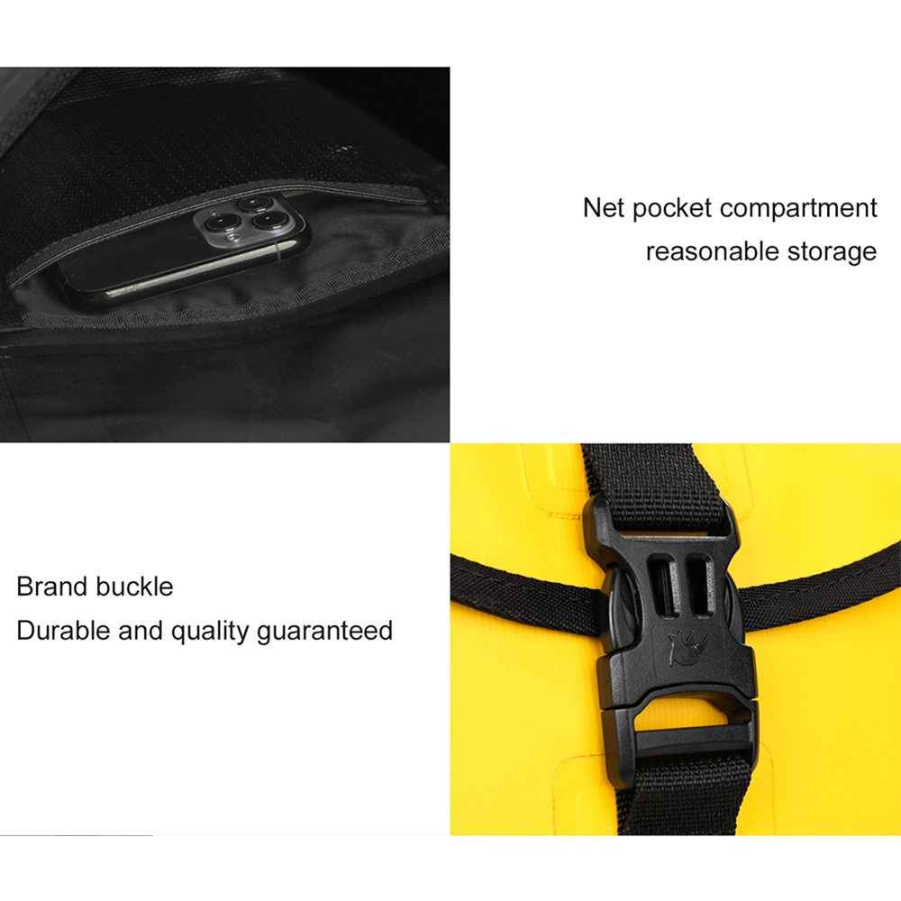 RHINOWALK F80 3.5L Motorcycle Bag Waterproof Storage Pouch with Shoulder Strap - Yellow