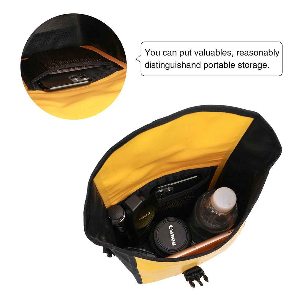 RHINOWALK F80 3.5L Motorcycle Bag Waterproof Storage Pouch with Shoulder Strap - Yellow