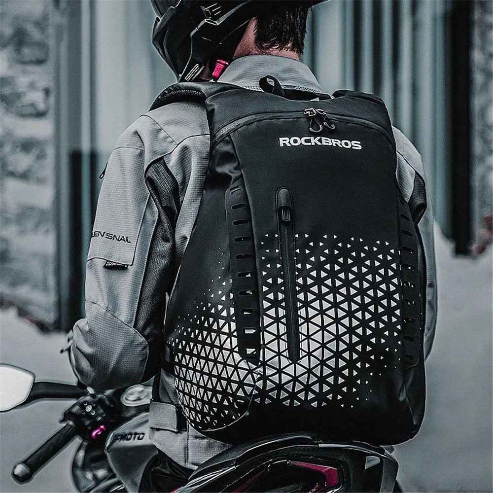 ROCKBROS H36 14.5L Motorcycle Helmet Storage Backpack Reflective Shoulder Bag