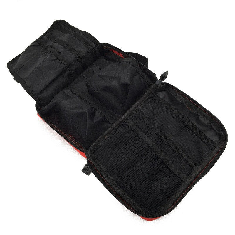 YLB-002 Outdoor Travel Emergency Belt Hanging Medical Bag Nylon Medicine Storage Waist Bag - Red