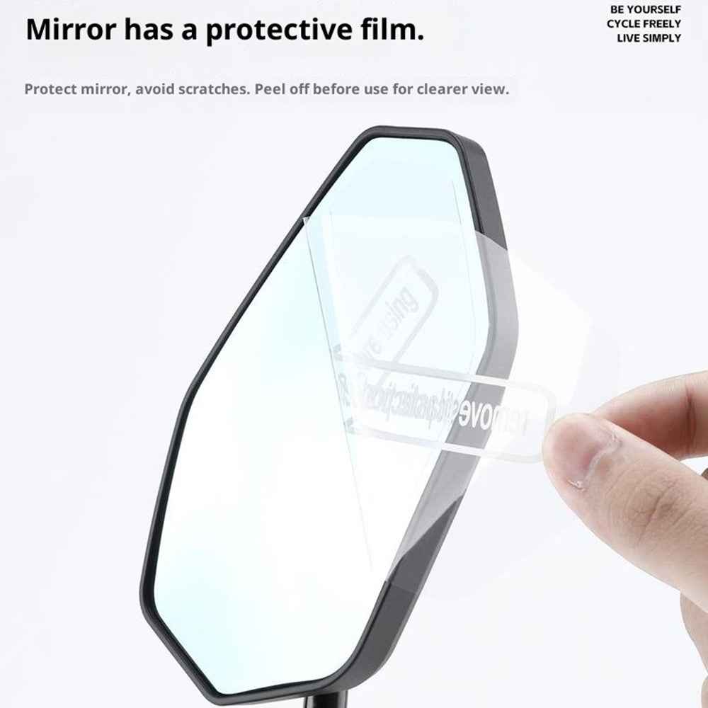 WEST BIKING 0720051B0001 Bicycle Left Rearview Mirror 360° Adjustable Rearview Mirror Carbon Fiber Back Plate for Bike - Black