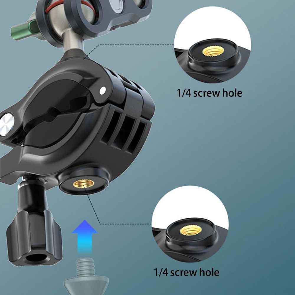 FLW402 Bike Motorcycle Handlebar Camera Holder 360 Degrees Rotary Aluminum Bike Camera Adapter Mount