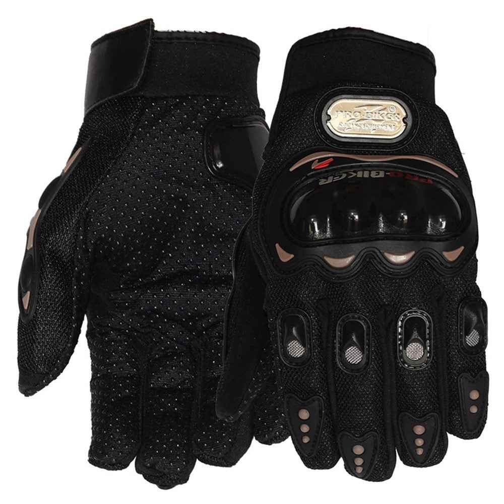 RIDING TRIBE MCS-01C 1 Pair Waterproof Warm Motorcycle Riding Gloves Outdoor Motocross Full Finger Protection Gloves - Black/XXL