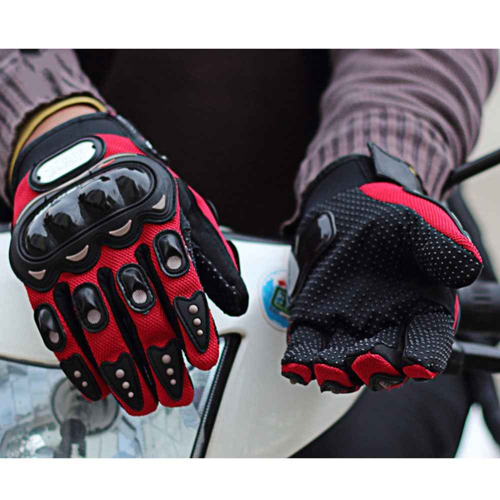 RIDING TRIBE MCS-01C 1 Pair Waterproof Warm Motorcycle Riding Gloves Outdoor Motocross Full Finger Protection Gloves - Red/M