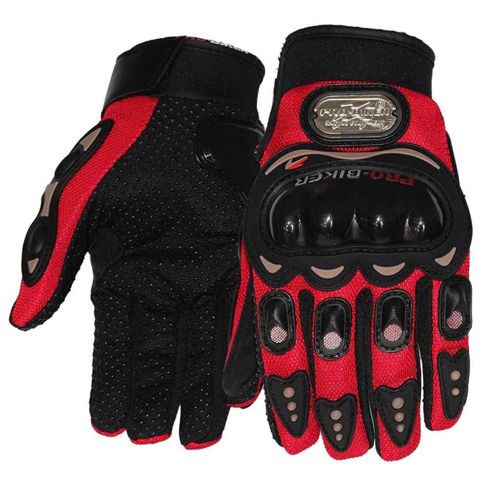 RIDING TRIBE MCS-01C 1 Pair Waterproof Warm Motorcycle Riding Gloves Outdoor Motocross Full Finger Protection Gloves - Red/L