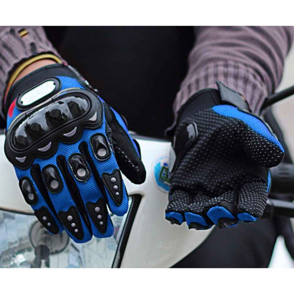 RIDING TRIBE MCS-01C 1 Pair Waterproof Warm Motorcycle Riding Gloves Outdoor Motocross Full Finger Protection Gloves - Blue/M