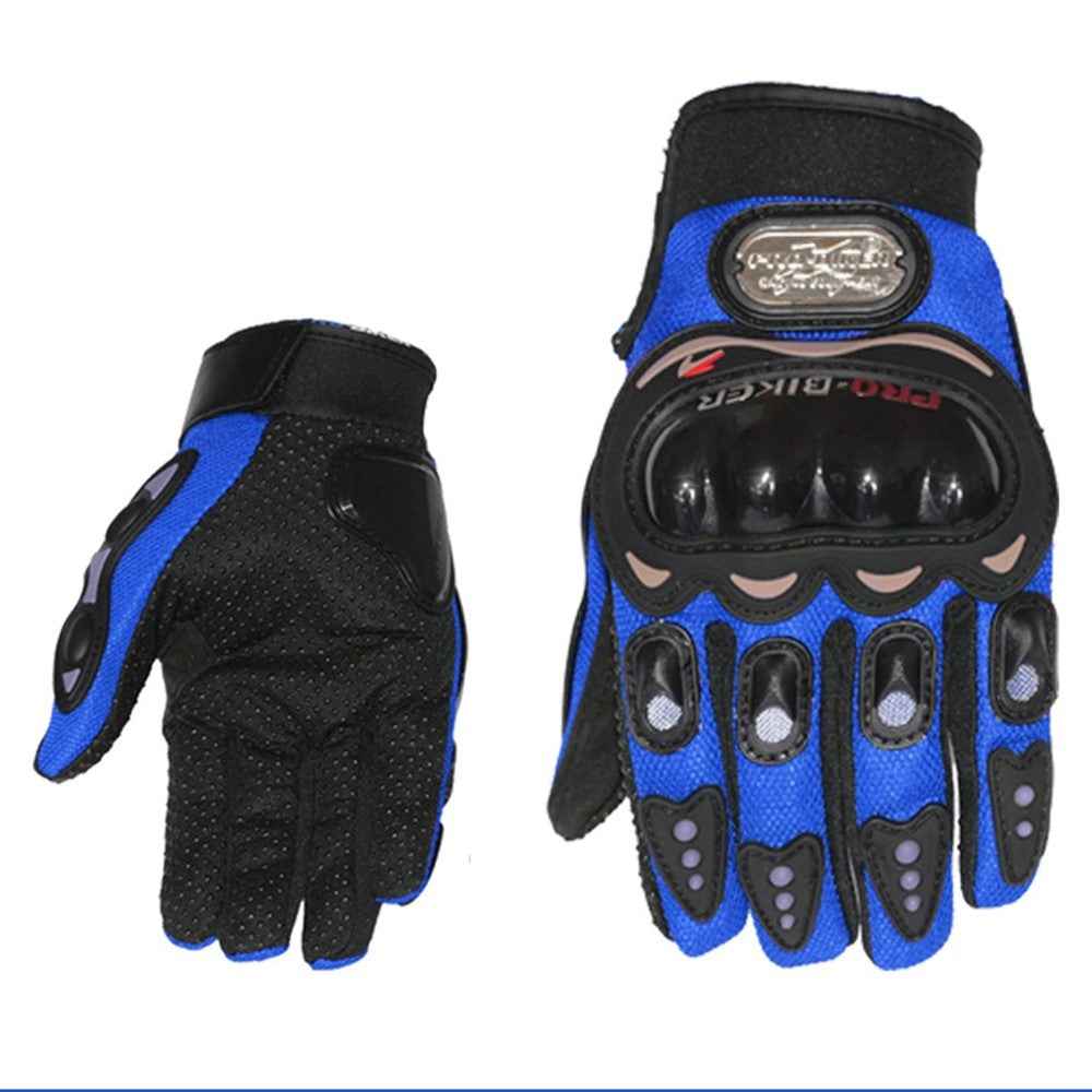 RIDING TRIBE MCS-01C 1 Pair Waterproof Warm Motorcycle Riding Gloves Outdoor Motocross Full Finger Protection Gloves - Blue/L