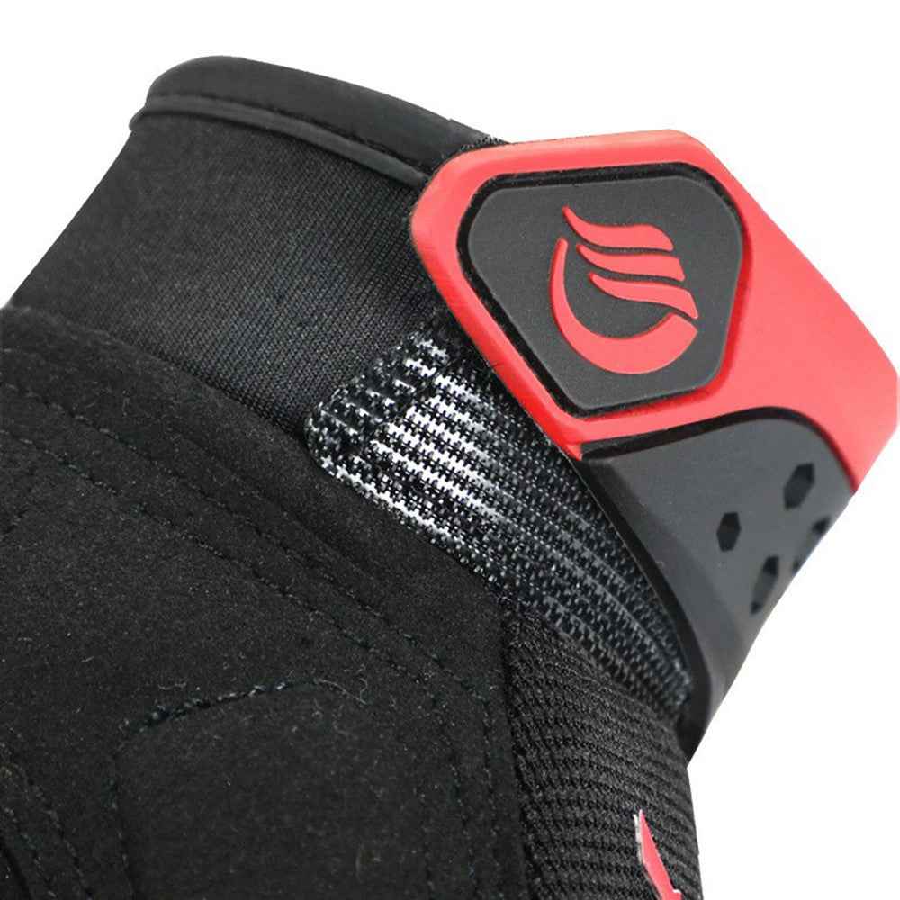 RIDING TRIBE MCS-57B Anti-Wear Summer Anti-Slip Motorcycle Riding Half Finger Gloves Fingerless Gloves for Cycling Motorbike Sports - Black/XL