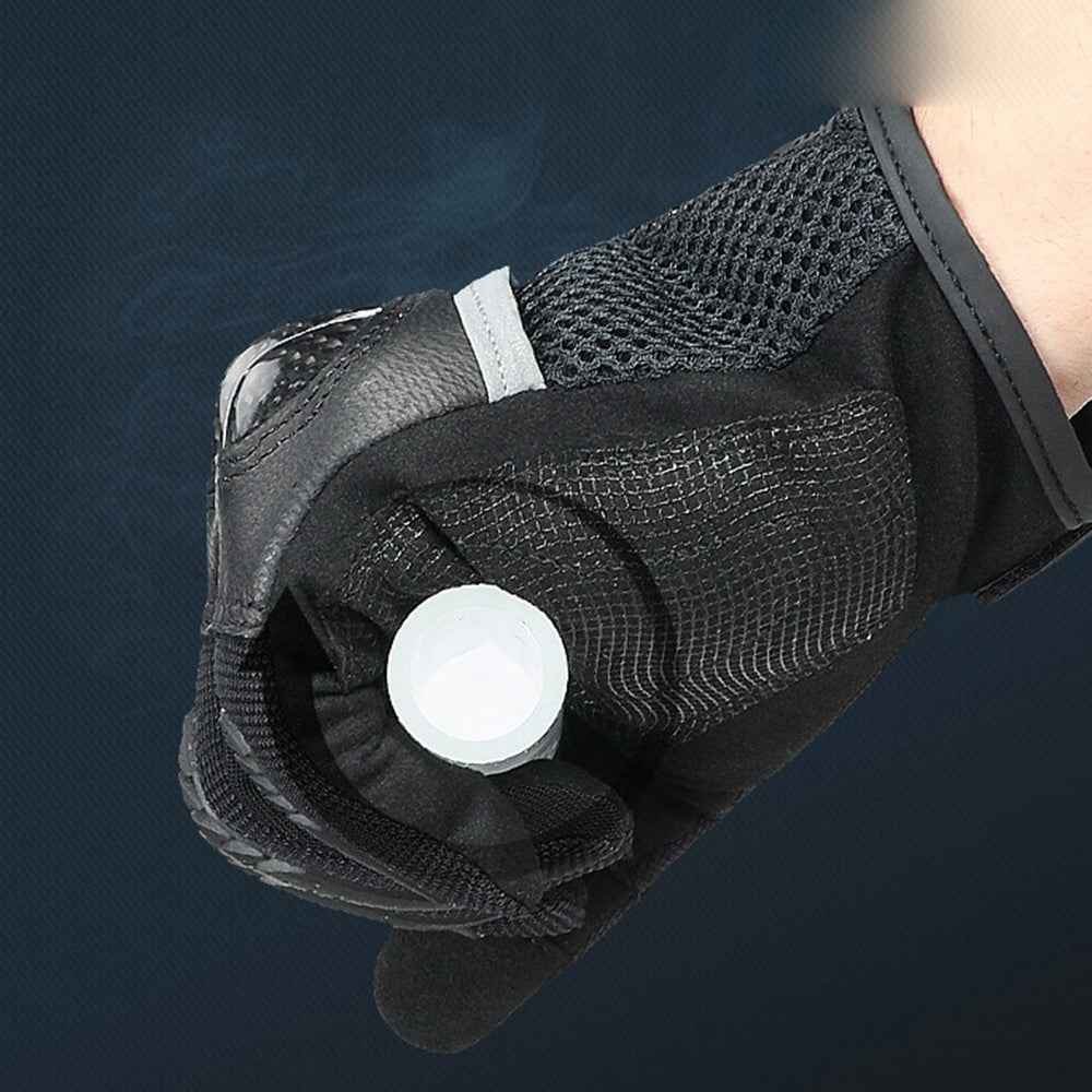 RIDING TRIBE MCS-56 Carbon Fiber Texture Glass Fiber Motorcycle Riding Full Finger Gloves Knuckle Protection Touch Screen for Cycling Motorbike Sports - Black/XXL