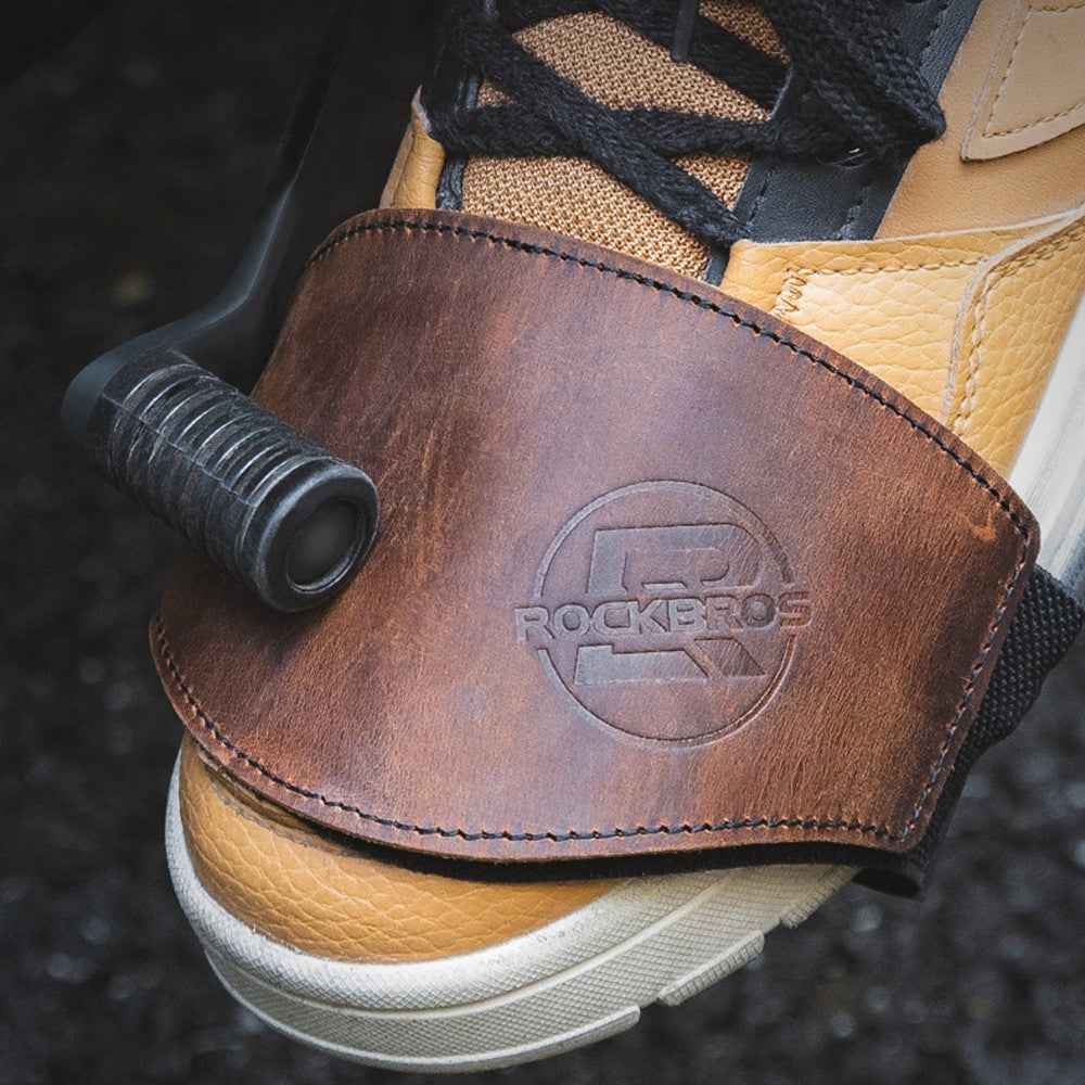 ROCKBROS MTB002 Motorcycle Shift Lever Shoe Cover Non-slip Leather Shoes Protection Gear Shift Pad - Bronze