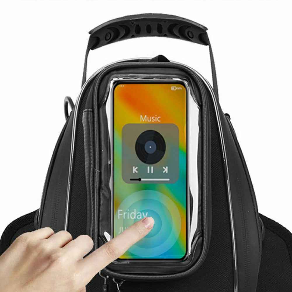 RZAHUAHU Waterproof Motorcycle Tank Bag Touch Screen Phone Pouch with Shoulder Strap