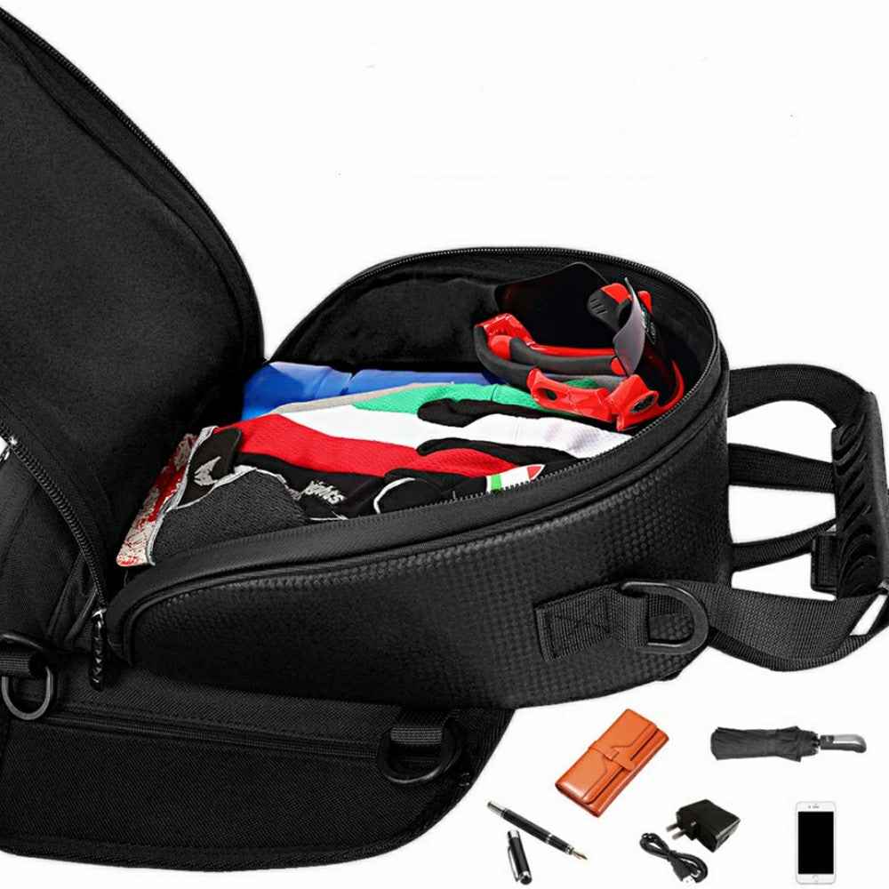 RZAHUAHU Waterproof Motorcycle Tank Bag Touch Screen Phone Pouch with Shoulder Strap