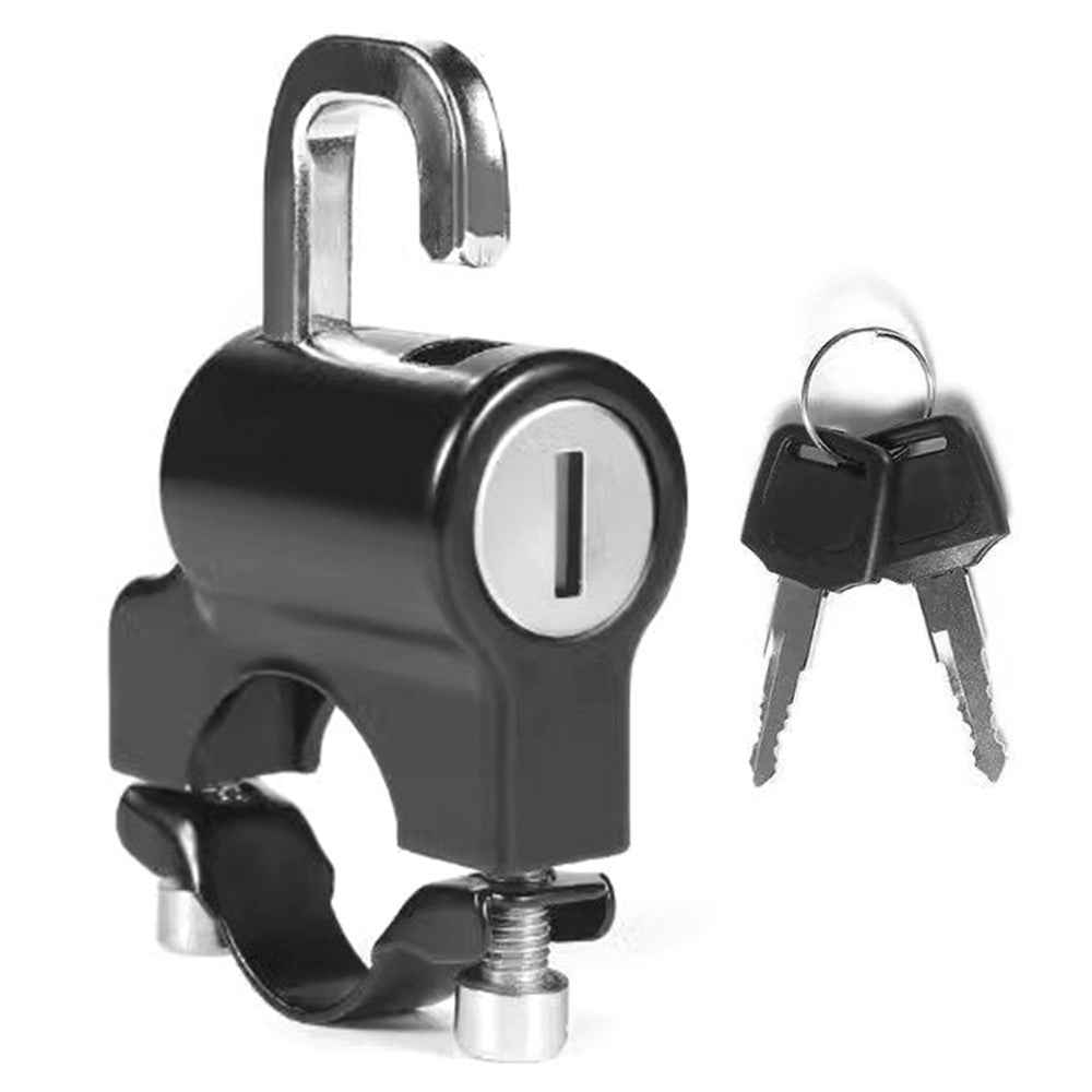 Electric Bike Motorcycle Helmet Lock Anti Theft Security Lock Handlebar Mount Waterproof Rust Proof Lock - Black