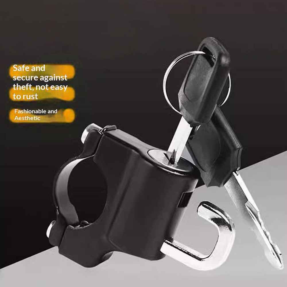 Electric Bike Motorcycle Helmet Lock Anti Theft Security Lock Handlebar Mount Waterproof Rust Proof Lock - Black