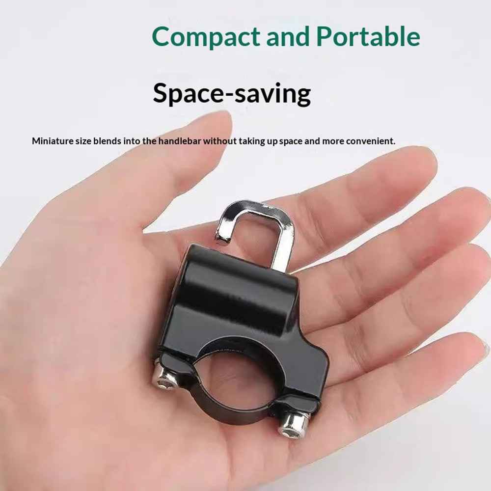 Electric Bike Motorcycle Helmet Lock Anti Theft Security Lock Handlebar Mount Waterproof Rust Proof Lock - Black