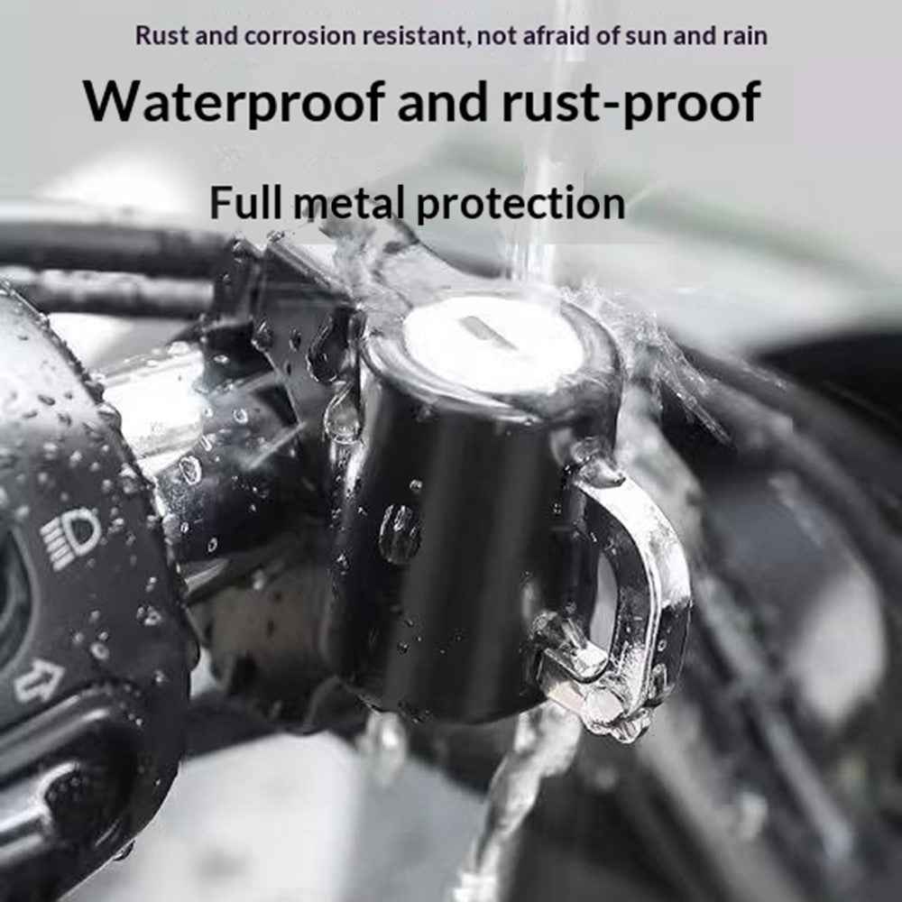 Electric Bike Motorcycle Helmet Lock Anti Theft Security Lock Handlebar Mount Waterproof Rust Proof Lock - Black