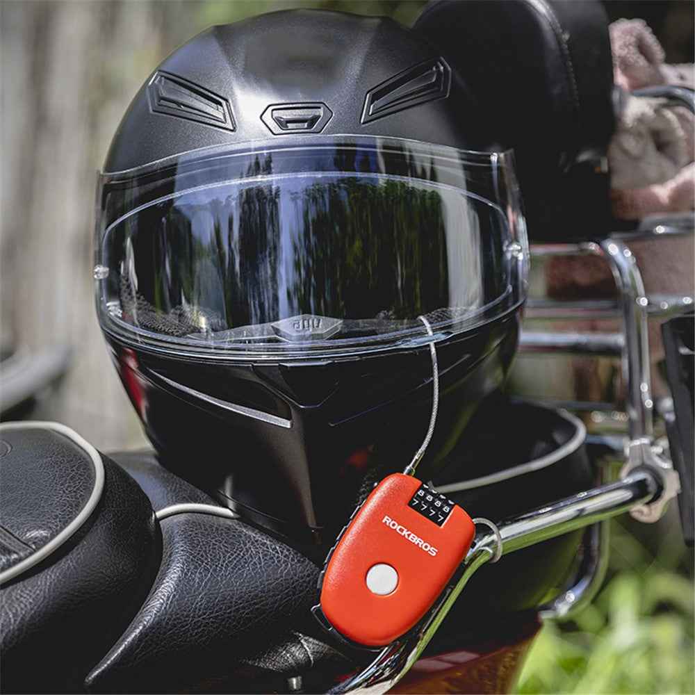 ROCKBROS 32420981001 Telescopic Chain Bicycle Code Lock Anti-theft Steel Wire Bike Lock Helmet Backpack Password Lock