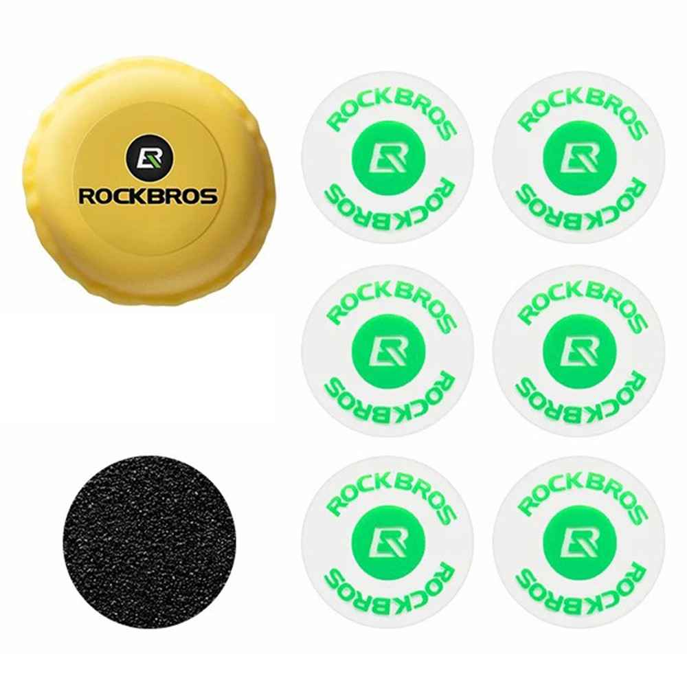 ROCKBROS 6Pcs Bicycle Inner Tire Patch Repair Kit No-glue Adhesive Quick Dry Repair Tool Set - Yellow