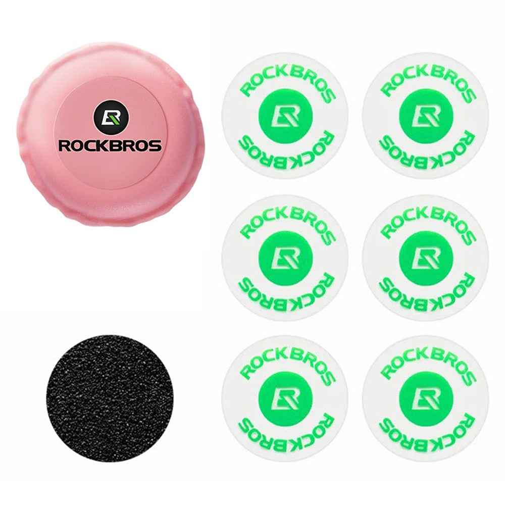 ROCKBROS 6Pcs Bicycle Inner Tire Patch Repair Kit No-glue Adhesive Quick Dry Repair Tool Set - Pink