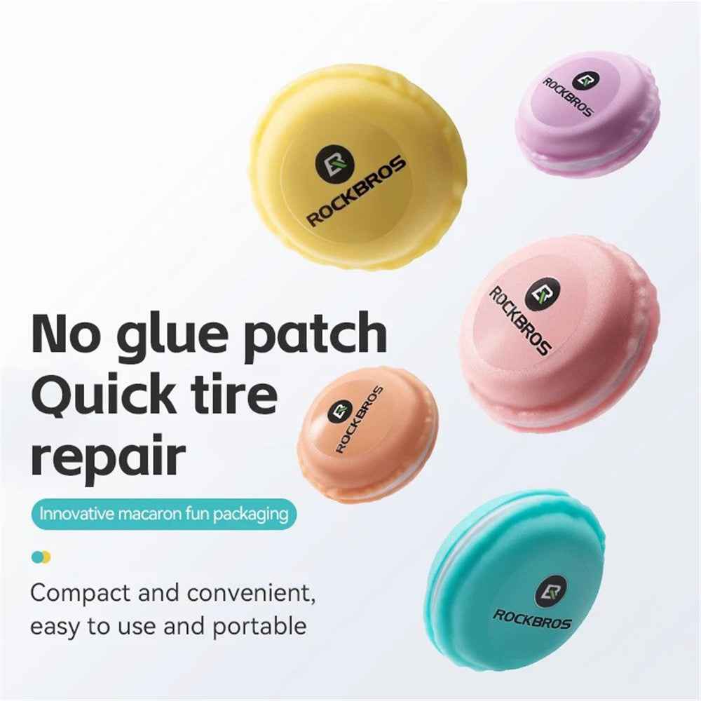 ROCKBROS 6Pcs Bicycle Inner Tire Patch Repair Kit No-glue Adhesive Quick Dry Repair Tool Set - Pink