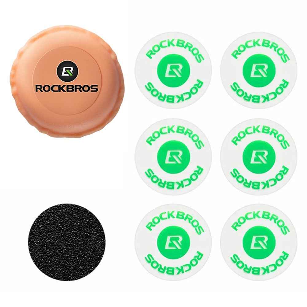 ROCKBROS 6Pcs Bicycle Inner Tire Patch Repair Kit No-glue Adhesive Quick Dry Repair Tool Set - Orange