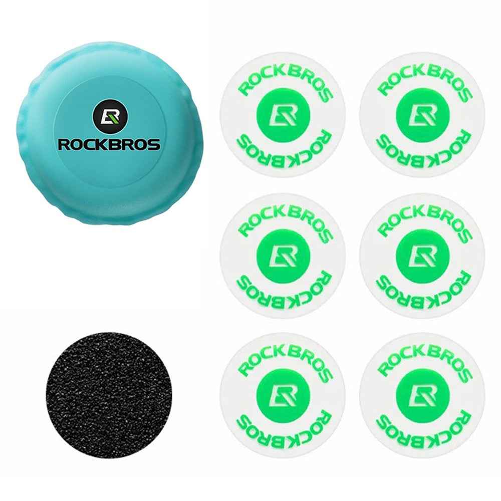 ROCKBROS 6Pcs Bicycle Inner Tire Patch Repair Kit No-glue Adhesive Quick Dry Repair Tool Set - Blue
