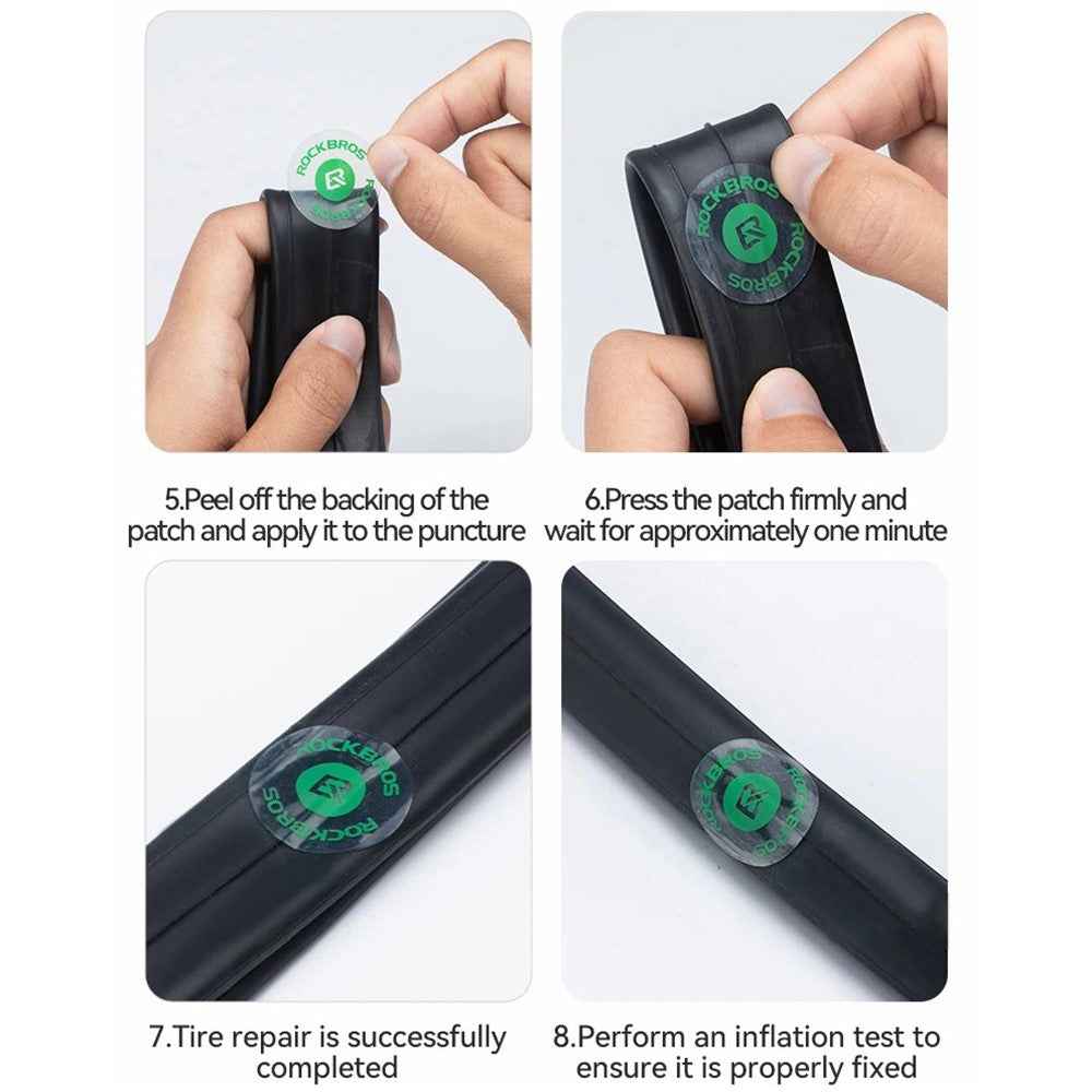 ROCKBROS 6Pcs Bicycle Inner Tire Patch Repair Kit No-glue Adhesive Quick Dry Repair Tool Set - Blue