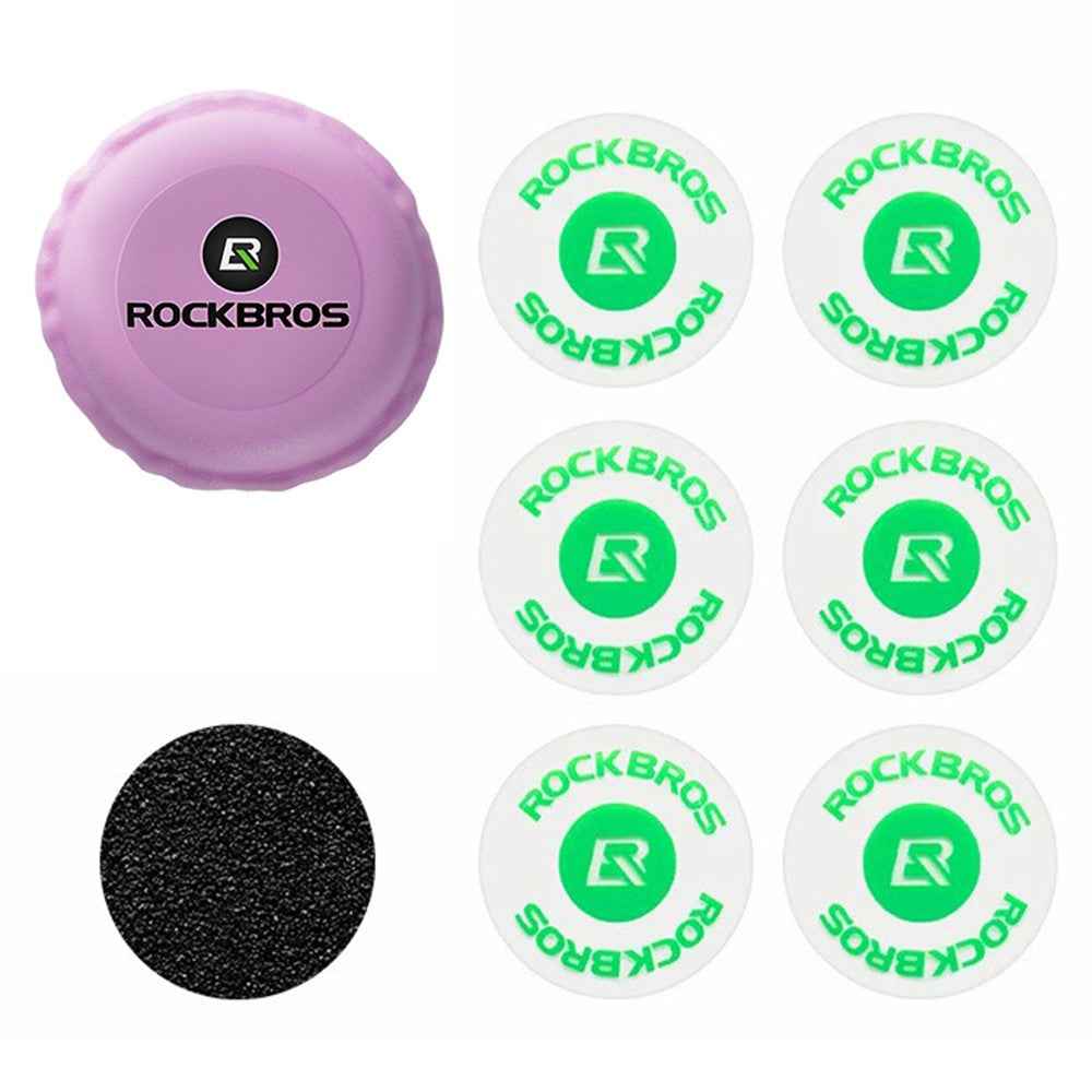 ROCKBROS 6Pcs Bicycle Inner Tire Patch Repair Kit No-glue Adhesive Quick Dry Repair Tool Set - Purple